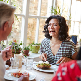 Couple enjoying dinner at a restaurant